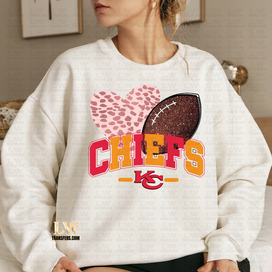 KC SPARKLY FOOTBALL DTF TRANSFER #SB- 16