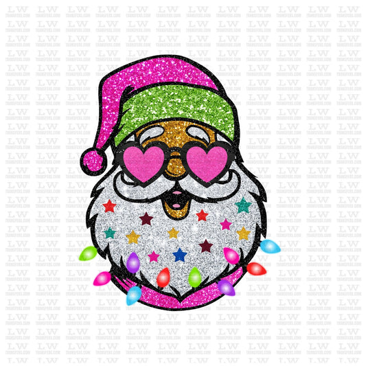 SANTA WITH SUNNIES CHRISTMAS DTF TRANSFER #CH90