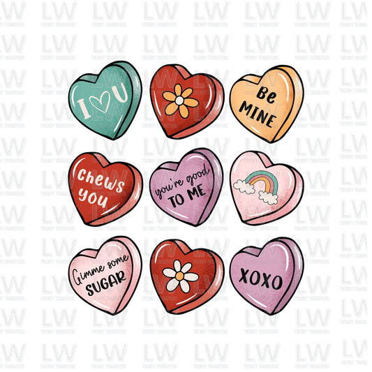 Candy Hearts Valentine’s Day DTF Transfer #2311
