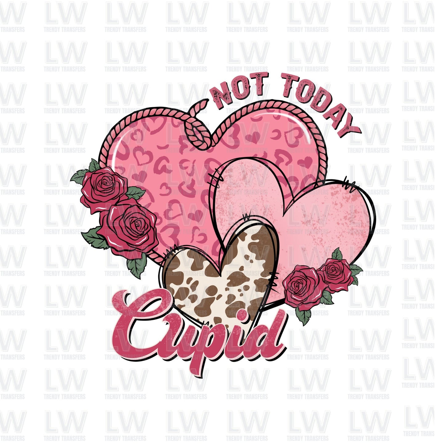 Western Not Today Cupid DTF TRANSFER