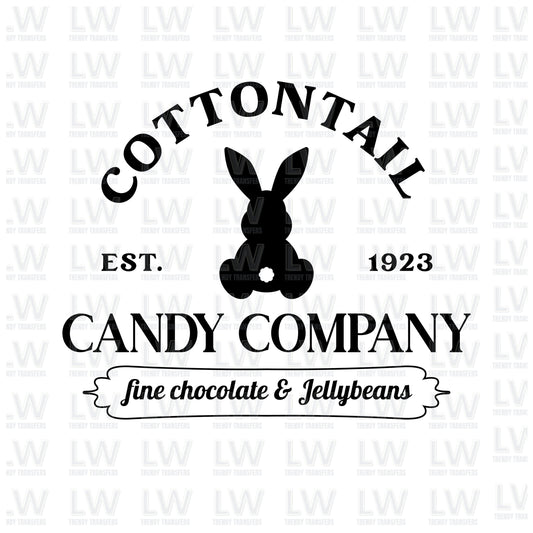 Black Cotton Tail DTF Transfer 2364