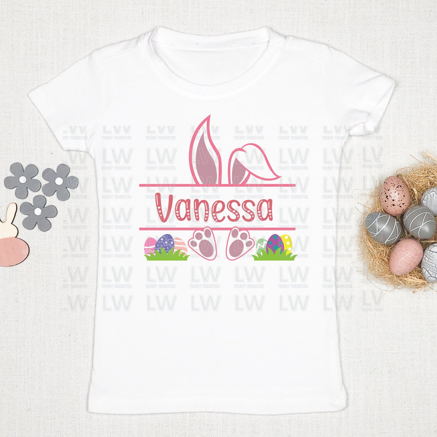 Easter Bunny Transfer With Name DTF TRANSFER