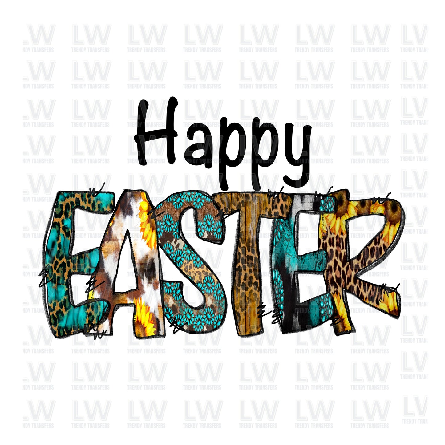 Western Happy Easter DTF Transfer