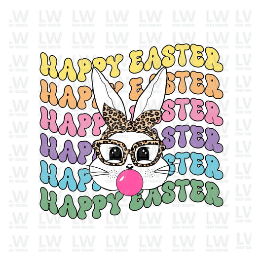 Cute Bunny With Bandana Glasses DTF TRANSFER