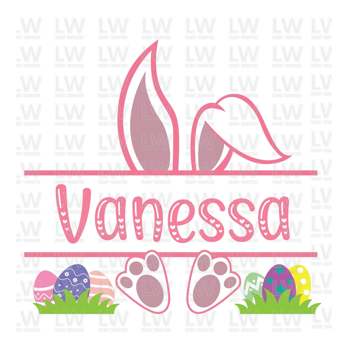 Easter Bunny Transfer With Name DTF TRANSFER