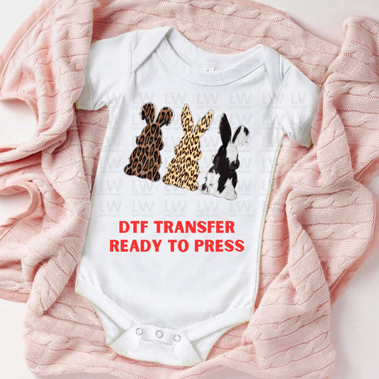 Easter Bunny Leopard Print DTF Transfer