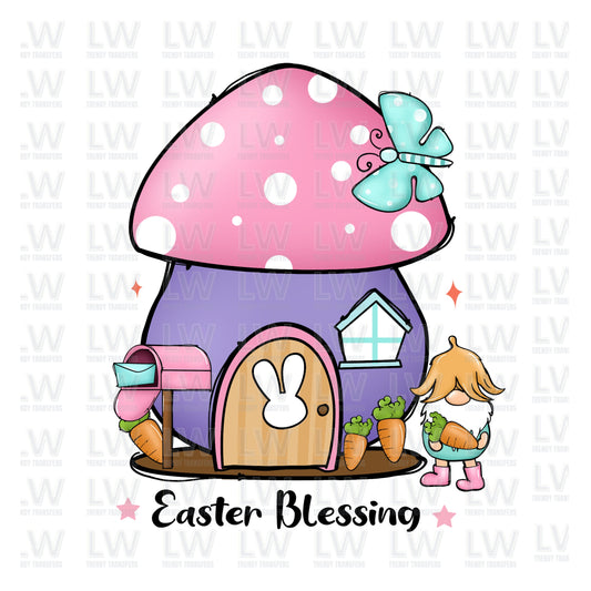 Easter Blessings Gnome Rabbit DTF TRANSFER
